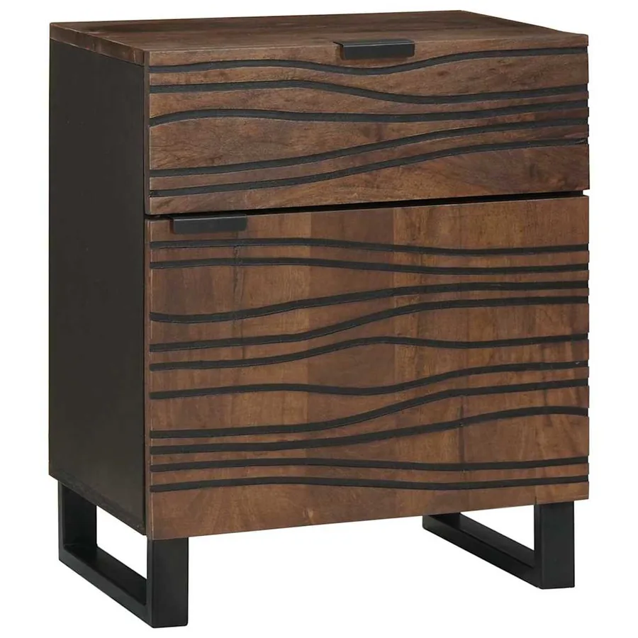 Table de chevet Noyer 50 x 33 x 60 cm Bois d'ingénierie