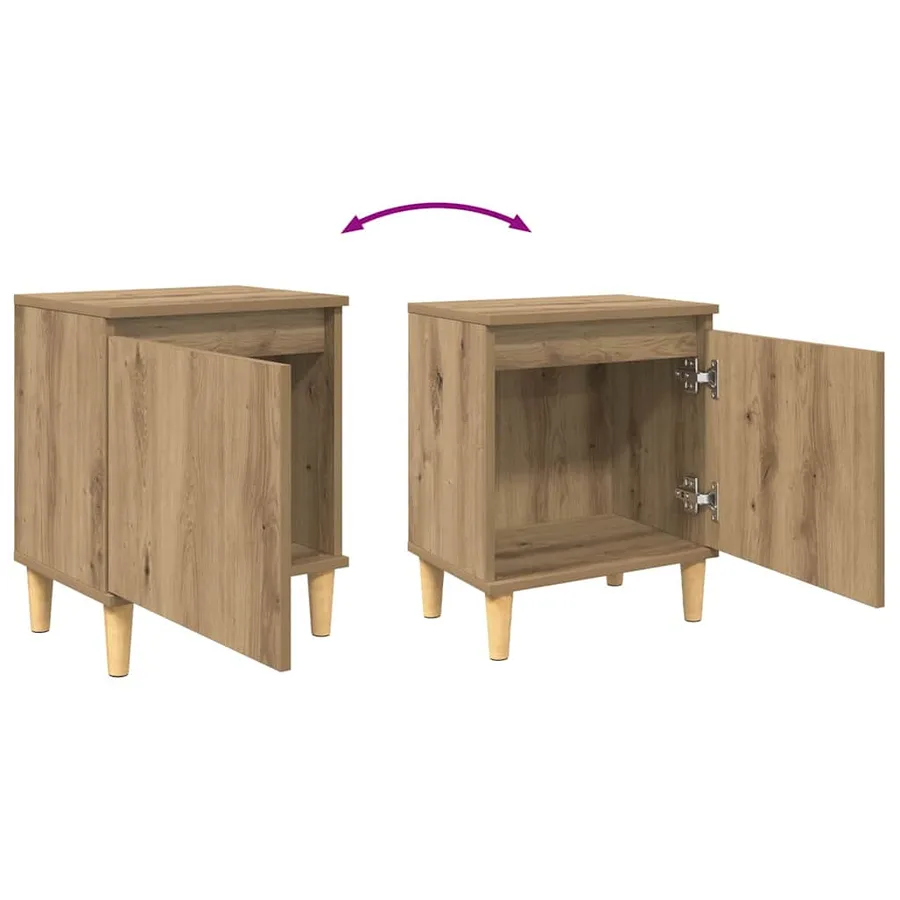 Cabinet de chevet Chêne artisanal 40 x 30 x 50 cm - 11