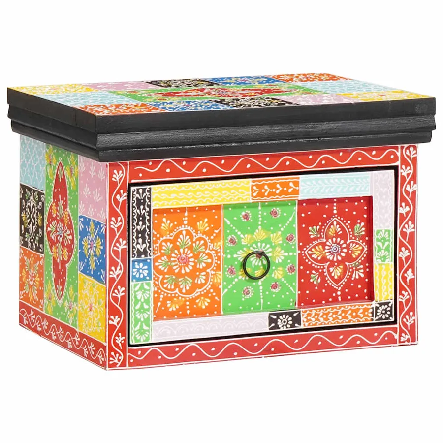 Cabinet de chevet avec tiroir Multicolore 40 x 30 x 28 cm - 6