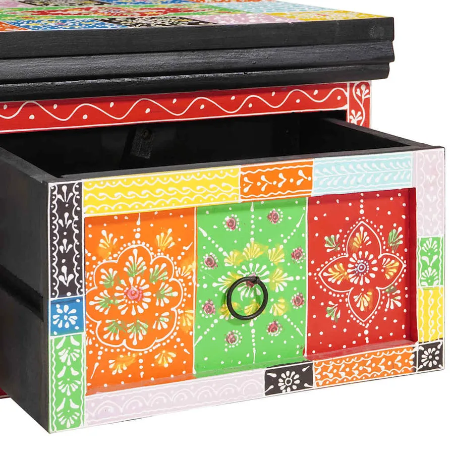 Cabinet de chevet avec tiroir Multicolore 40 x 30 x 28 cm - 8