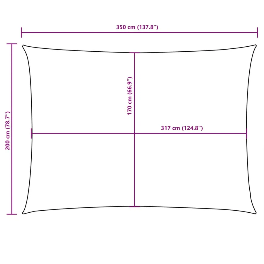 Voile de parasol tissu oxford rectangulaire 2x3,5 m crème - 10