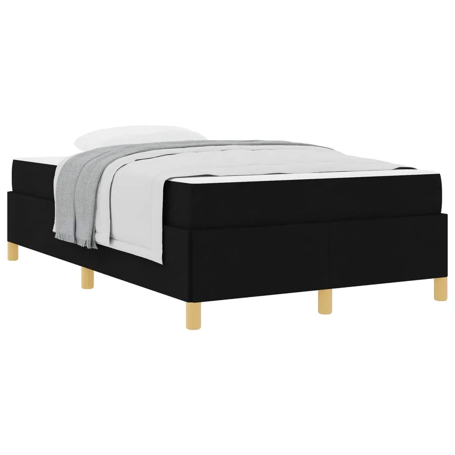 Cadre de lit avec matelas Noir 120 x 190 cm tissu - 2