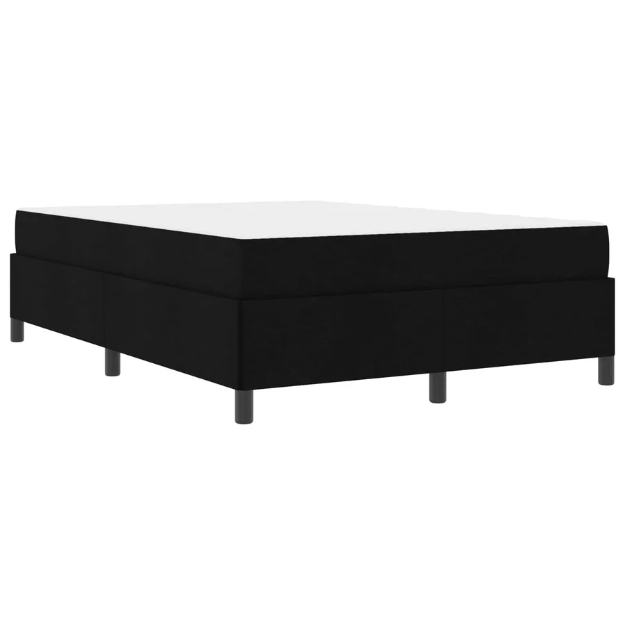 Lit à ressorts avec matelas Noir 140 x 190 cm tissu - 4
