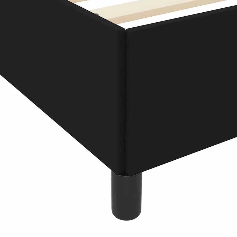 Lit à ressorts avec matelas Noir 140 x 190 cm tissu - 8