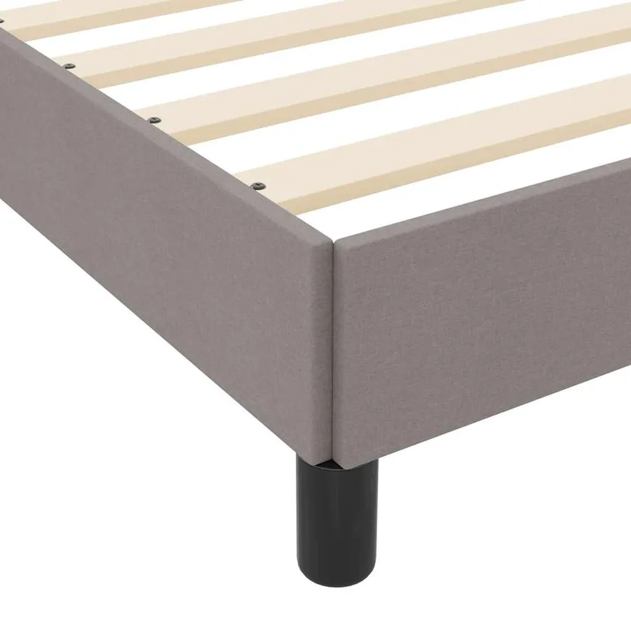 Lit à ressorts avec matelas Taupe 140 x 190 cm tissu - 8
