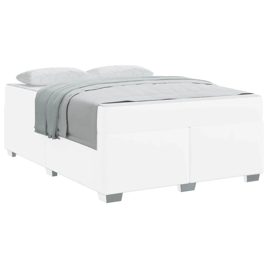 Cadre de lit avec matelas Blanc 160 x 200 cm tissu - 2