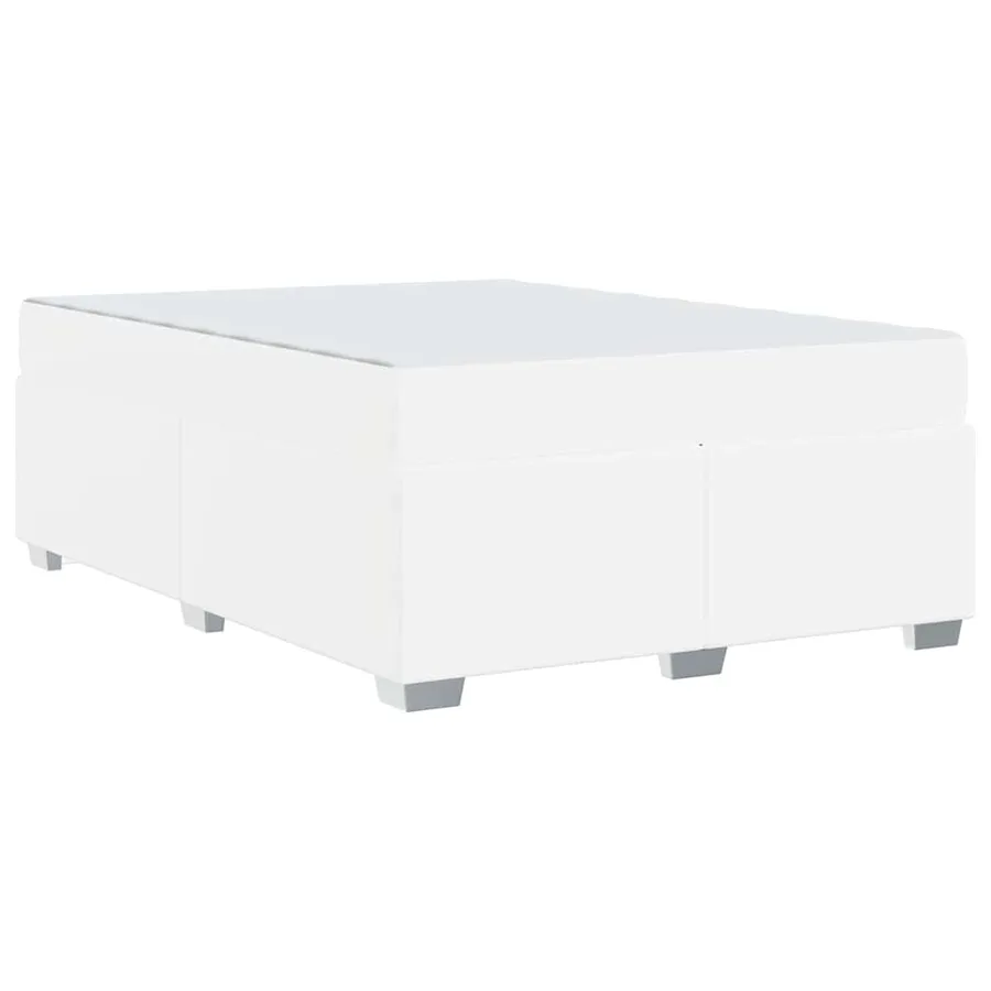 Cadre de lit avec matelas Blanc 160 x 200 cm tissu - 7