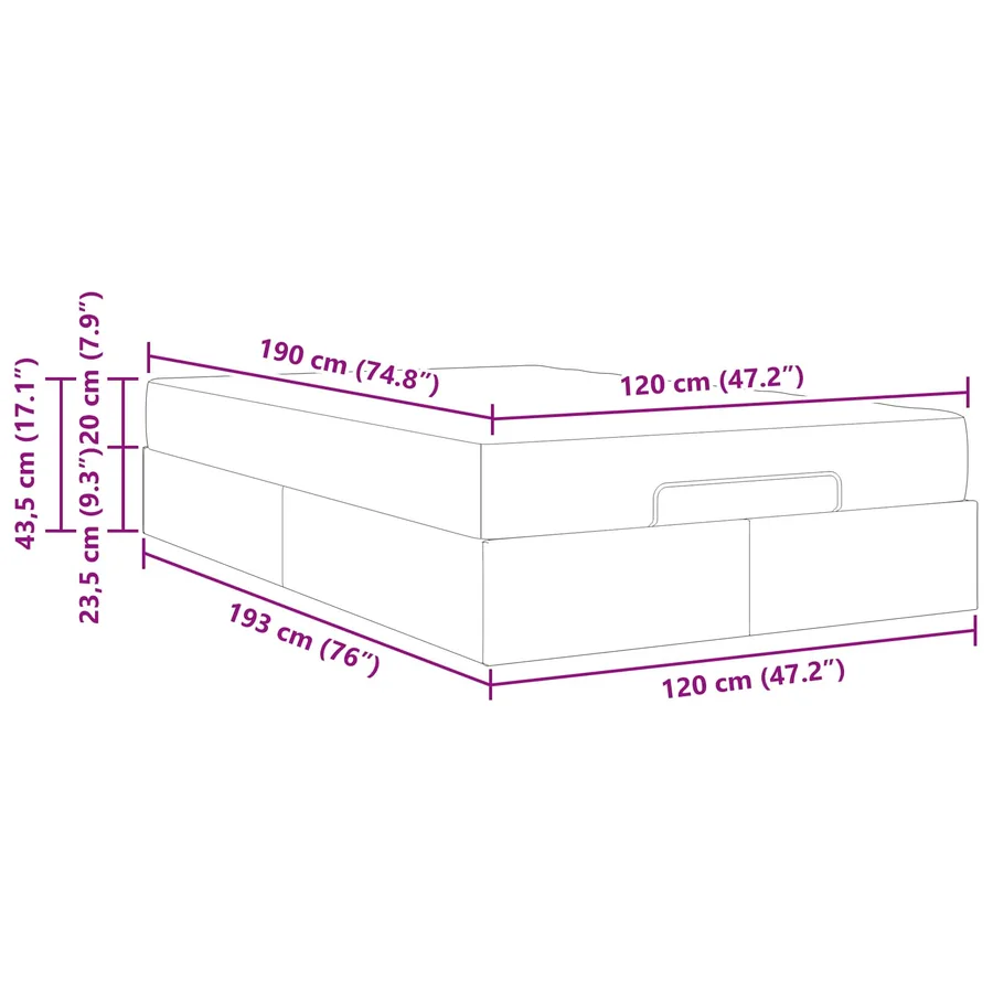 Cadre de lit avec matelas 2 pcs Noir tissu - 13