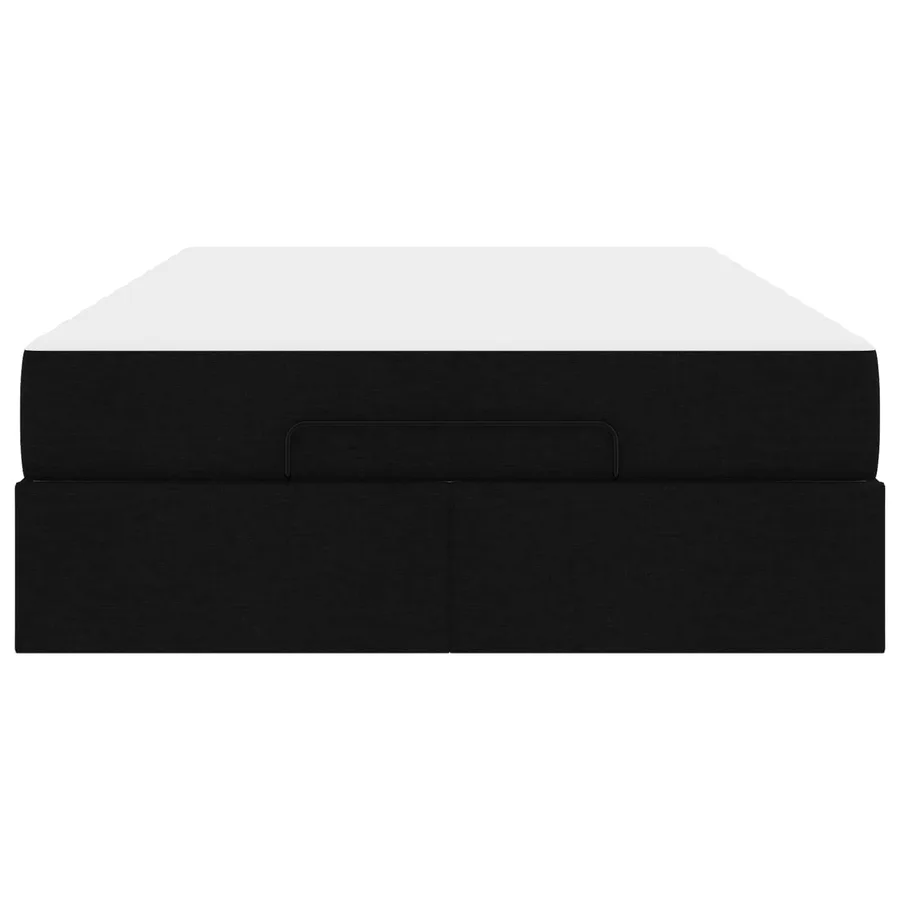 Cadre de lit avec matelas 2 pcs Noir tissu - 6