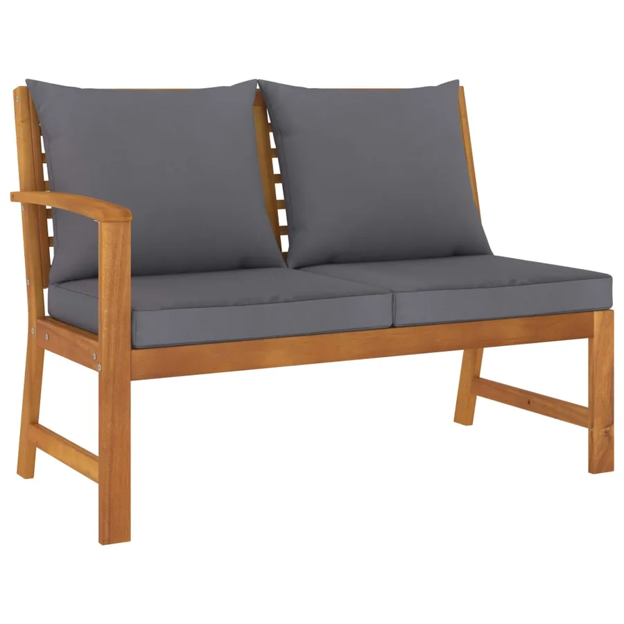 Salon de jardin 4 pcs avec coussin Bois d'acacia solide - 4