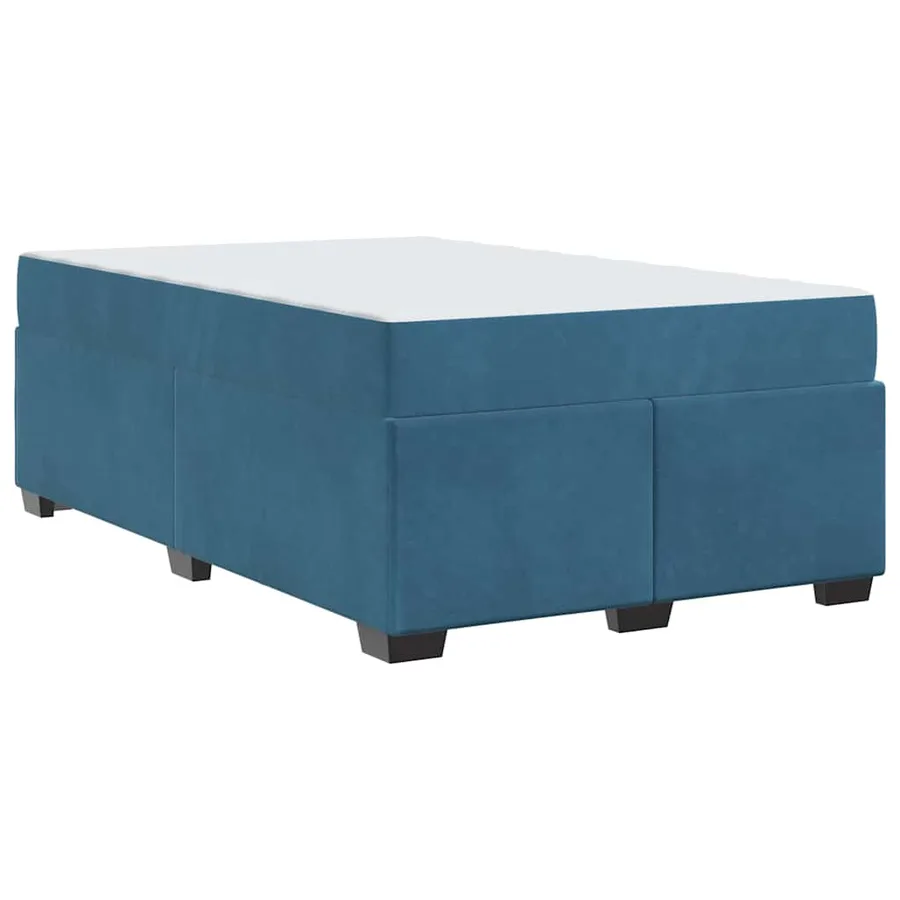 Cadre de lit avec matelas Bleu foncé 120 x 200 cm tissu - 7
