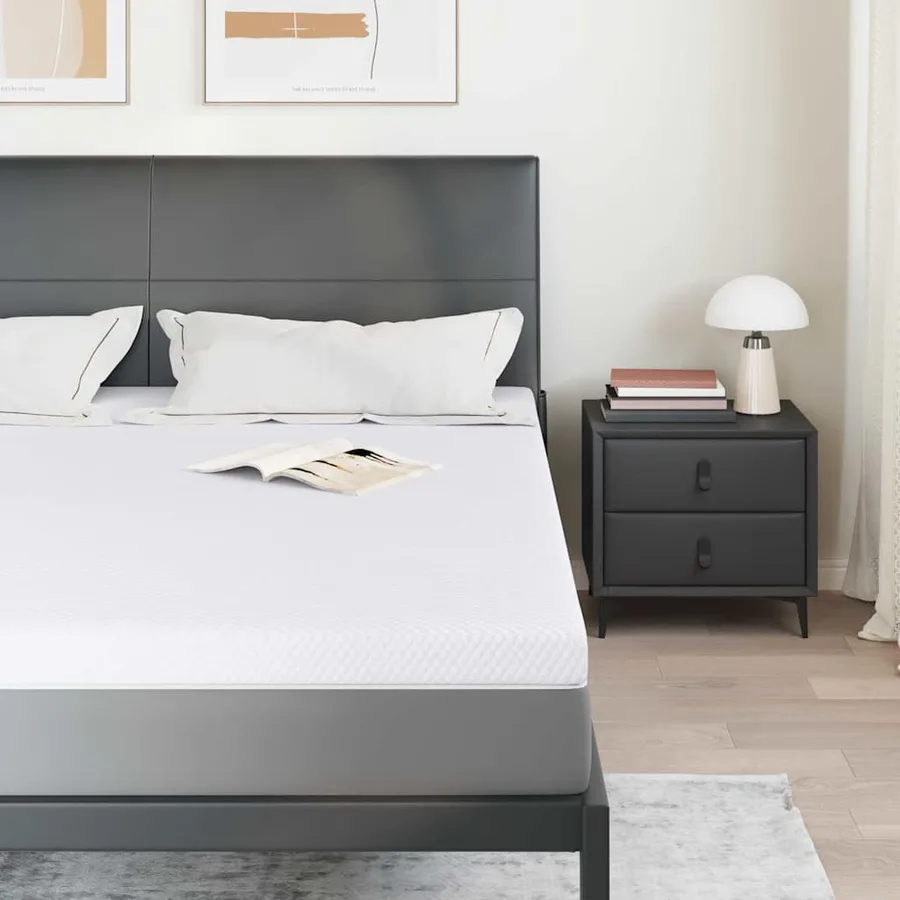 Surmatelas en mousse à mémoire 180 x 200 cm Thick Doux Blanc - 3