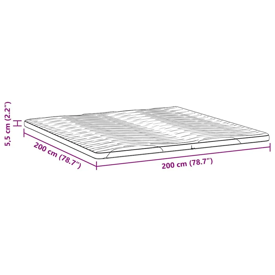 Surmatelas Blanc 200 x 200 cm Tissu en Tricot - 12