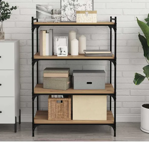 Étagère à livres 3 niveaux 4 pcs 80 x 40 x 1,5 cm Marron