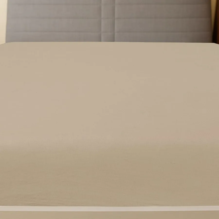 Draps-housses Jersey 2 pcs Taupe 90x200 cm Coton - 2