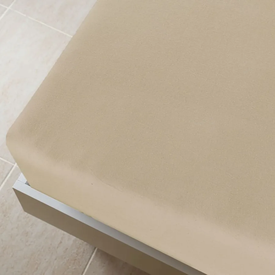 Draps-housses Jersey 2 pcs Taupe 90x200 cm Coton - 3