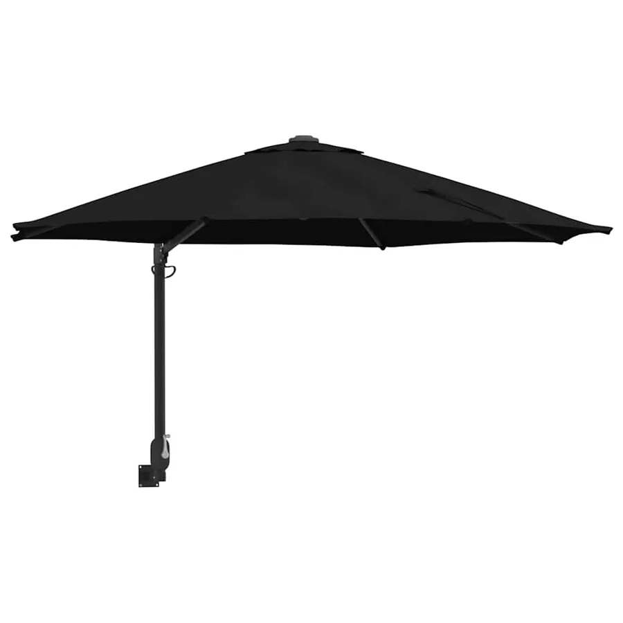 Parasol de jardin Noir 248 x 248 x 148 cm Polyester et Acier - 2