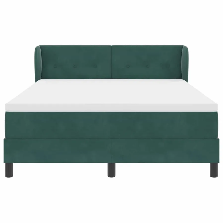 Lit à ressorts avec tête de lit Vert foncé 160 x 200 cm Velours - 7