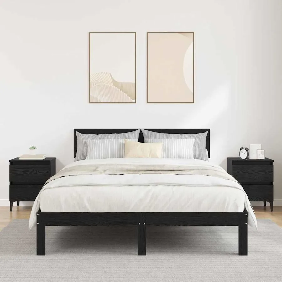 Cabinet de chevet 2 pcs Chêne noir 40 x 35 x 50 cm