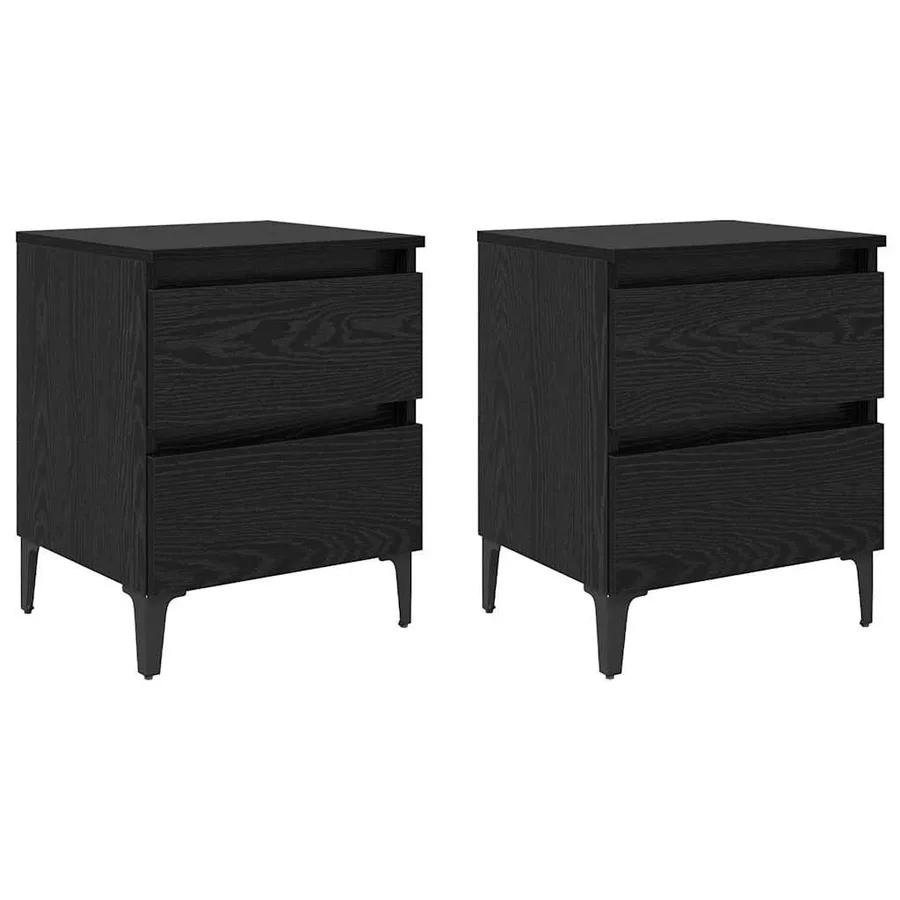 Cabinet de chevet 2 pcs Chêne noir 40 x 35 x 50 cm - 2