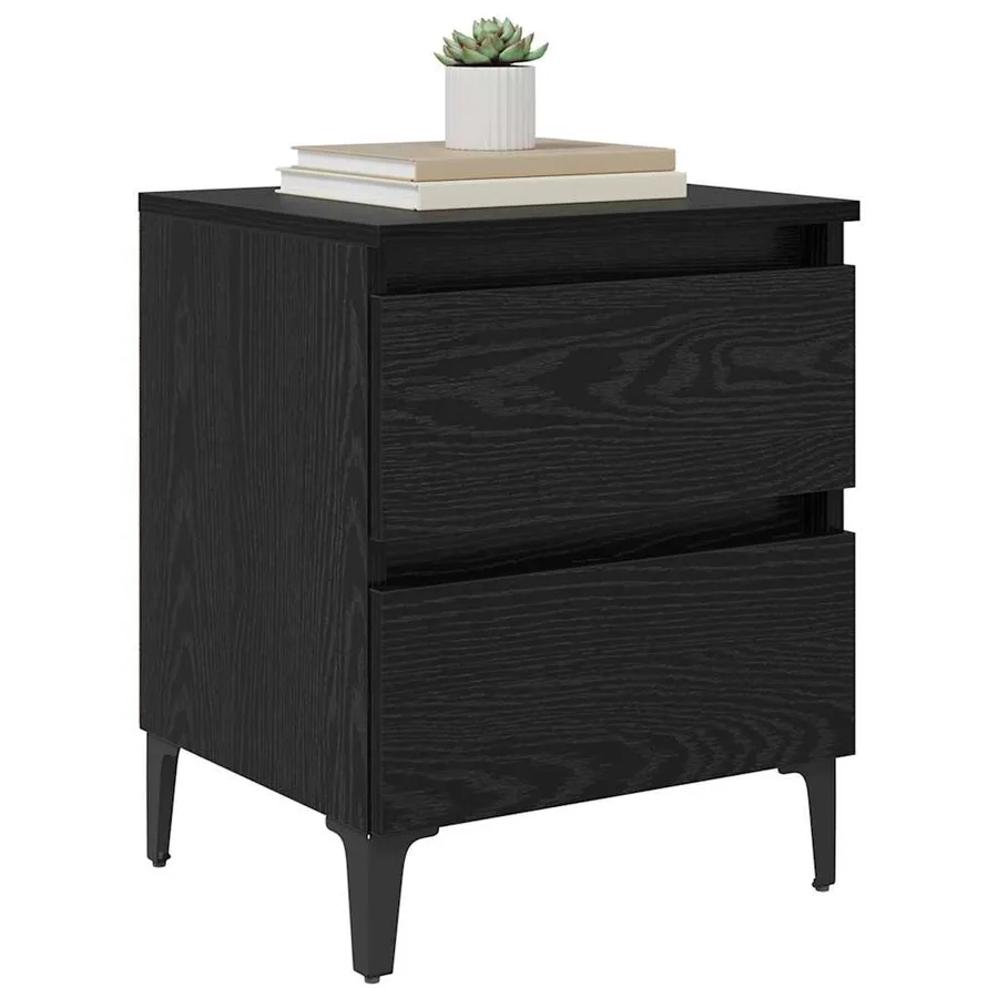Cabinet de chevet 2 pcs Chêne noir 40 x 35 x 50 cm - 3