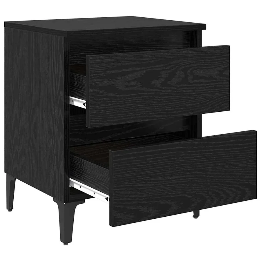 Cabinet de chevet 2 pcs Chêne noir 40 x 35 x 50 cm - 5