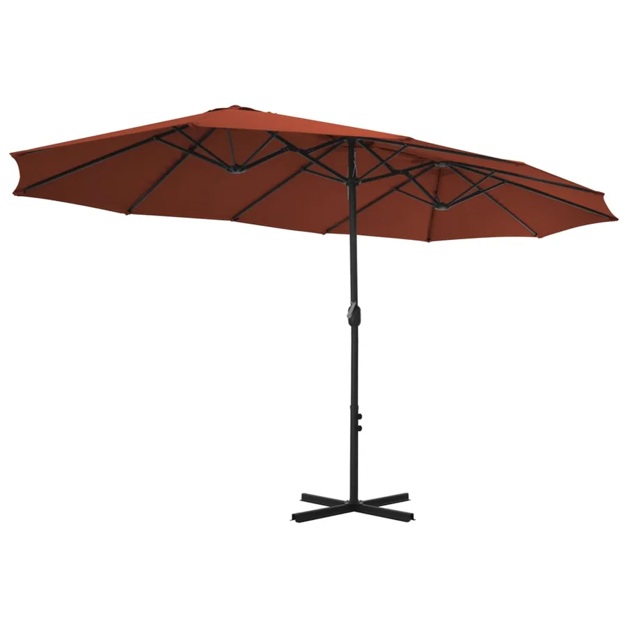 Parasol d'extérieur avec poteau en aluminium terre cuite - 4