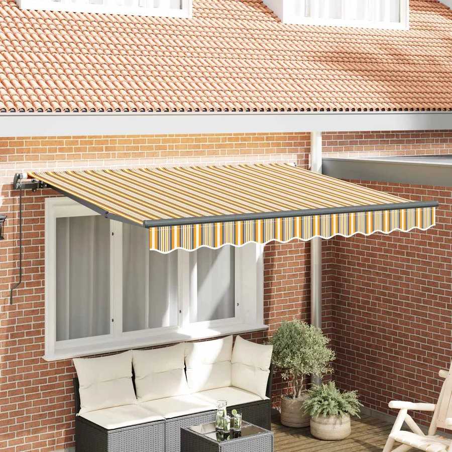 Auvent Rétractable Jaune 300 x 200 cm tissu