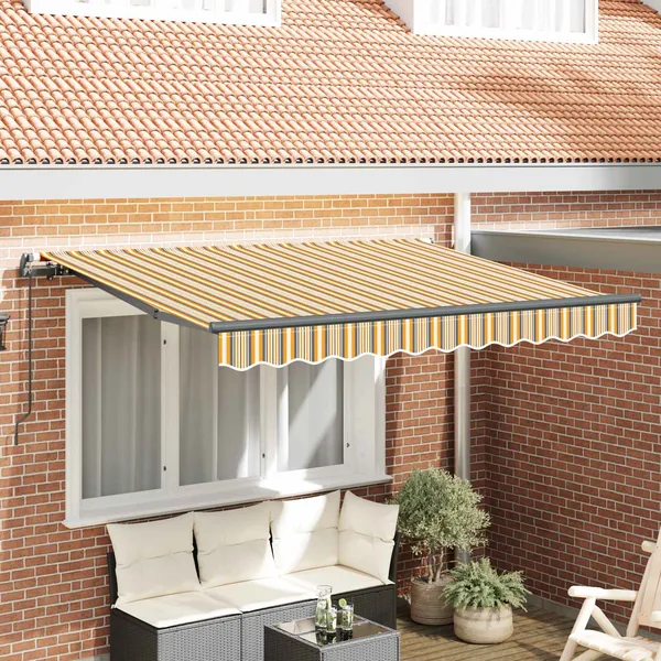 Auvent Rétractable Jaune 300 x 200 cm tissu