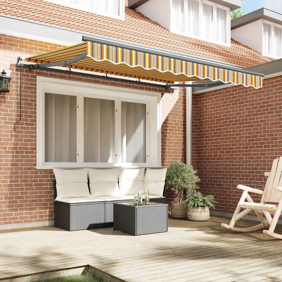 Auvent Rétractable Jaune 300 x 200 cm tissu - 3