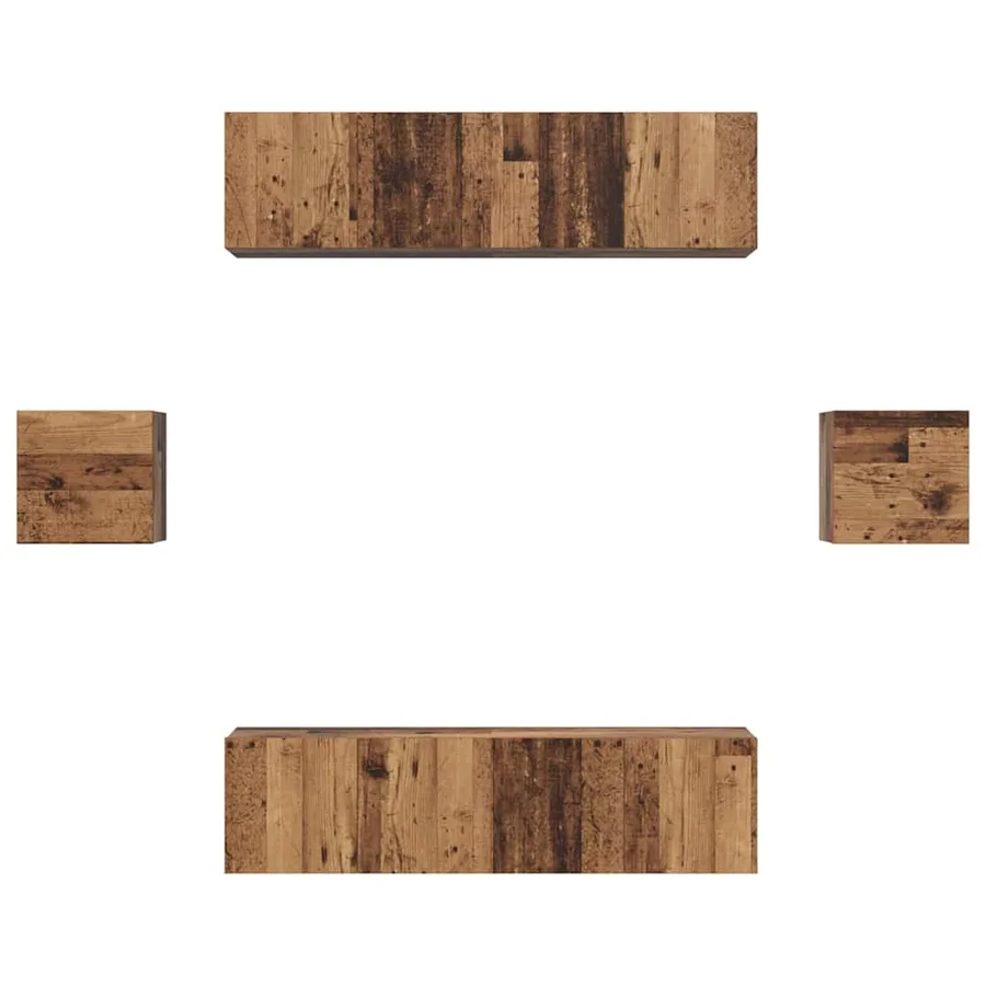 Ensemble meuble TV 6 pcs Bois Ancien Bois d'ingénierie - 7