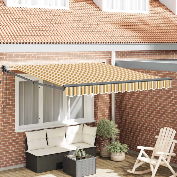 Auvent rétractable Multicolore 300 x 250 cm Polyester et métal