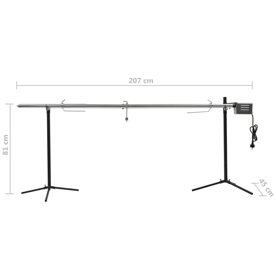 Gril de barbecue automatique avec moteur Inox 207x45x81 cm - 8