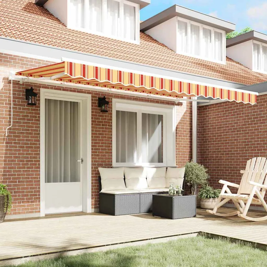 Auvent Rétractable Jaune 400 x 200 cm tissu - 3