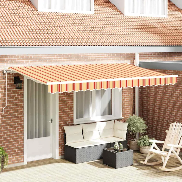 Auvent Rétractable Jaune 400 x 200 cm tissu