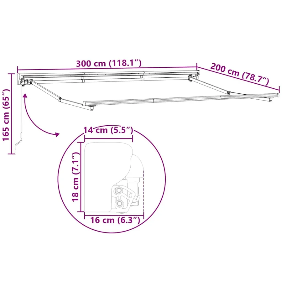Cadre d'auvent Multicolore 300 x 200 cm - 12