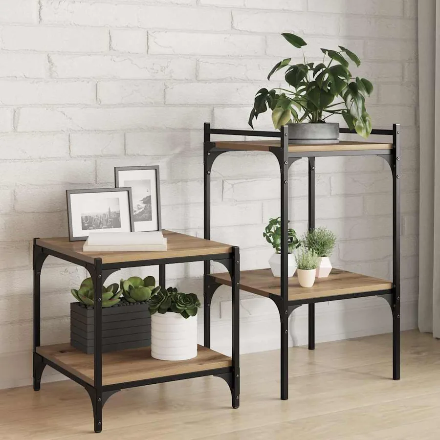 Étagère à livres 3 niveaux 4 pcs 40 x 40 x 1,5 cm Marron