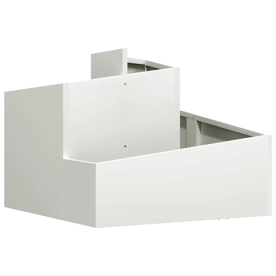 Cache-pot de jardin Blanc 60 x 60 x 50 cm Acier laminé à froid - 2