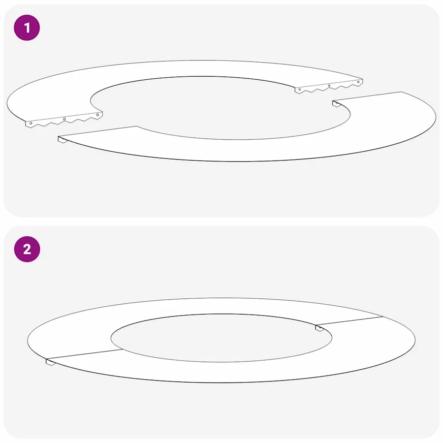 adapté pour anneaux d'arbre plats 5 pc Vert olive Ø40/70 cm - 7