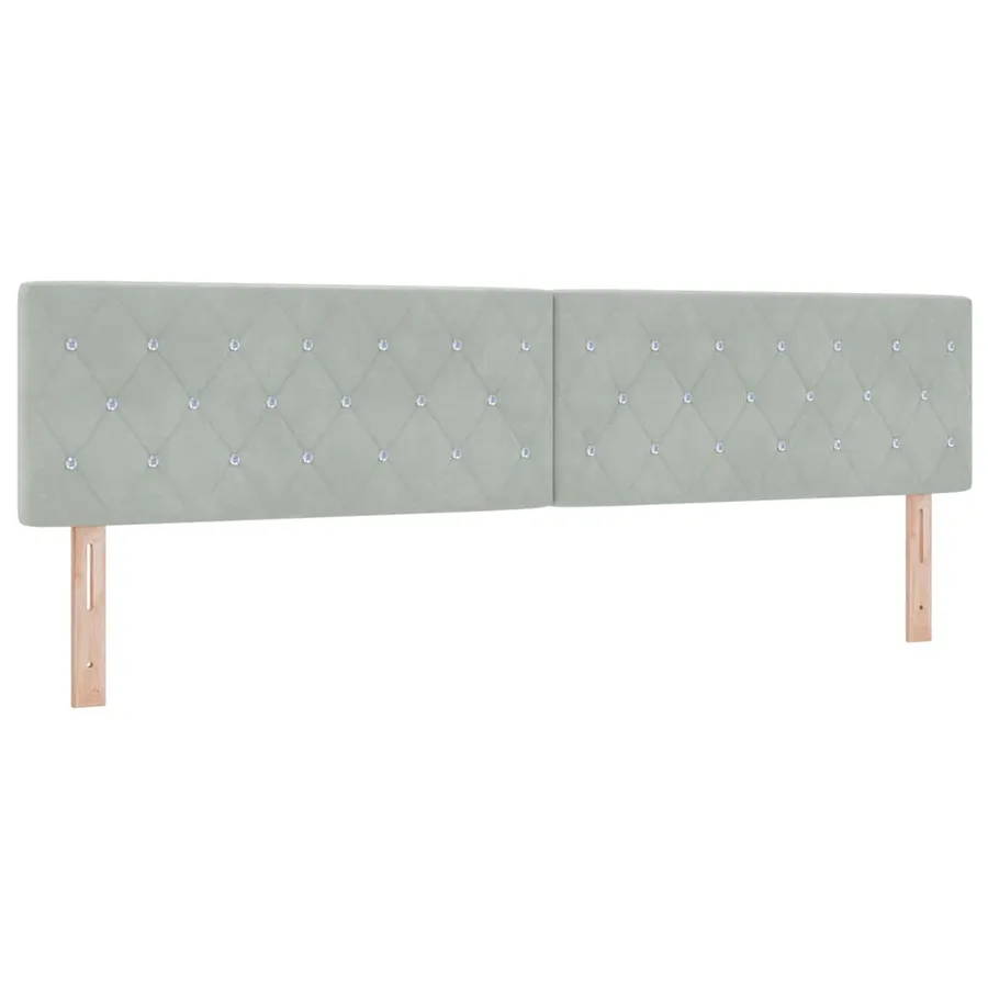 Tête de lit LED avec bandes LED Gris clair 200 cm Velours - 2