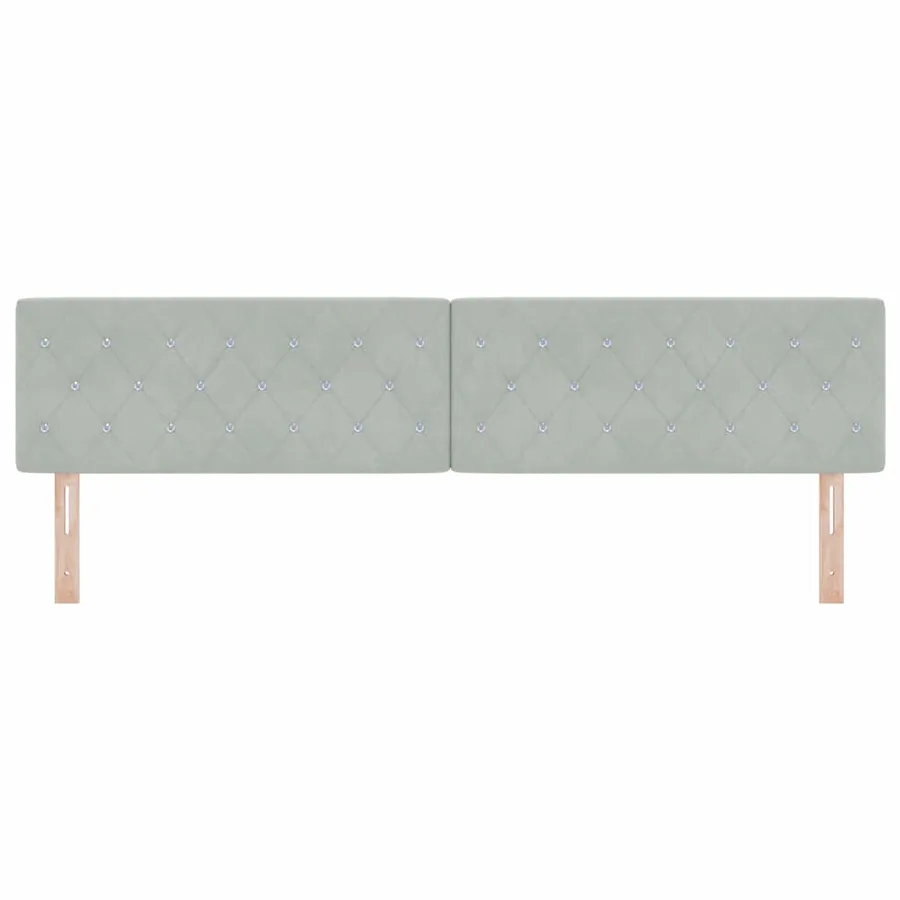 Tête de lit LED avec bandes LED Gris clair 200 cm Velours - 5