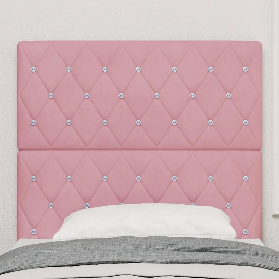 Tête de lit LED avec bandes LED Rose 100 cm Velours - 3