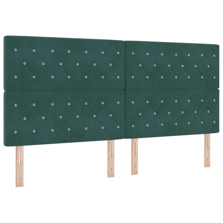Tête de lit Vert foncé 200 cm Velours - 2