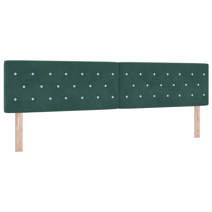 Tête de lit LED avec bandes LED Vert foncé 200 cm Velours - 2
