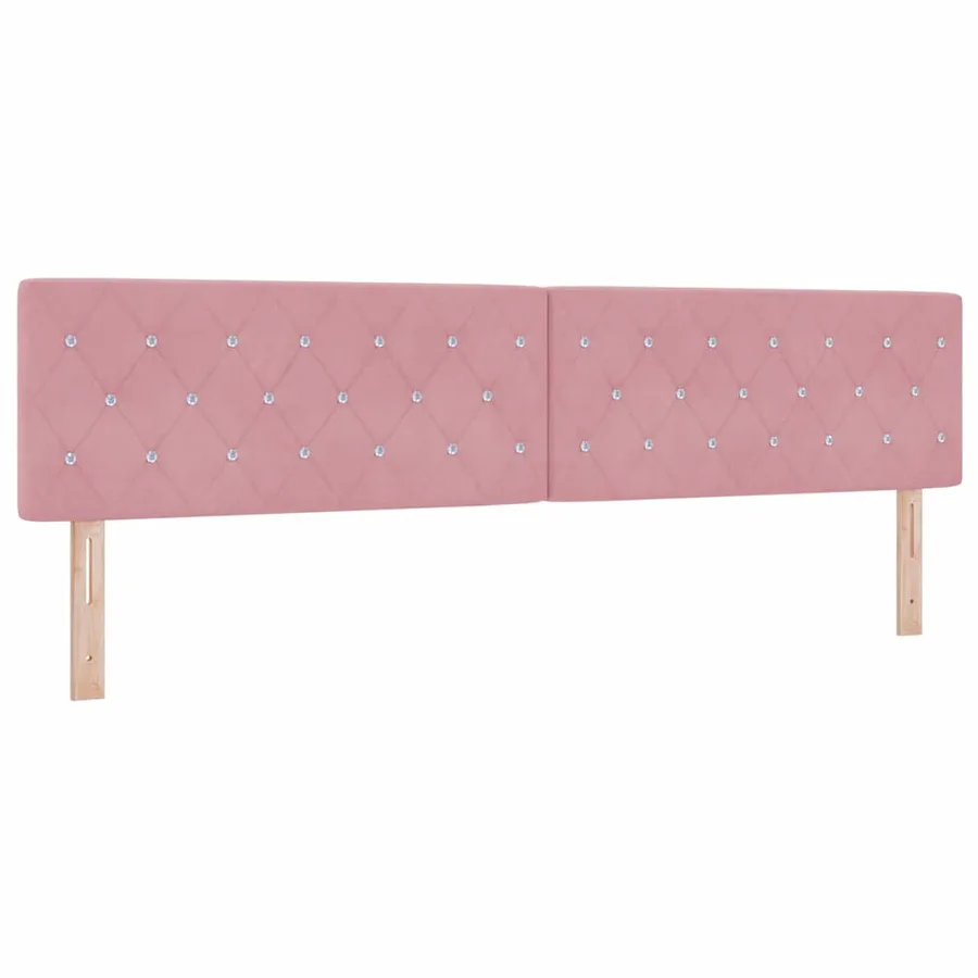 Tête de lit LED avec bandes LED Rose 200 cm Velours - 2
