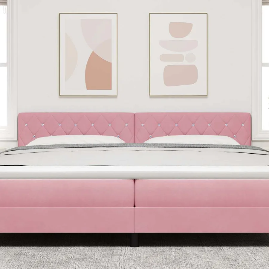 Tête de lit LED avec bandes LED Rose 200 cm Velours - 3