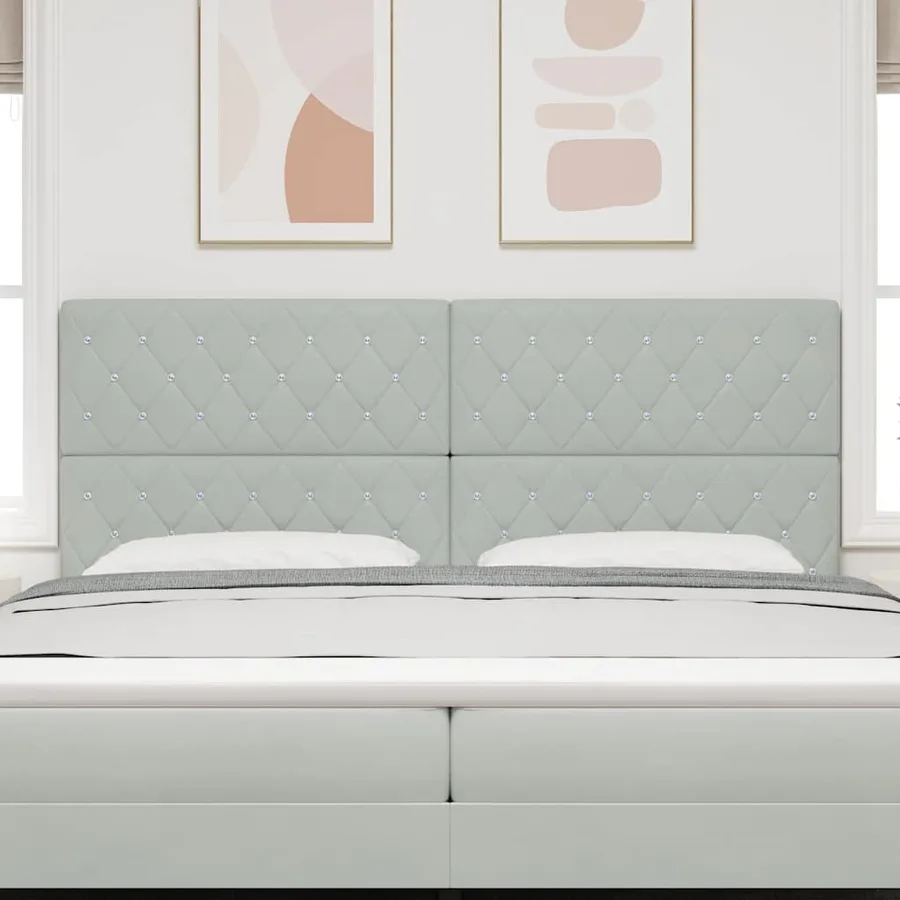 Tête de lit LED avec bandes LED Gris clair 200 cm Velours - 3
