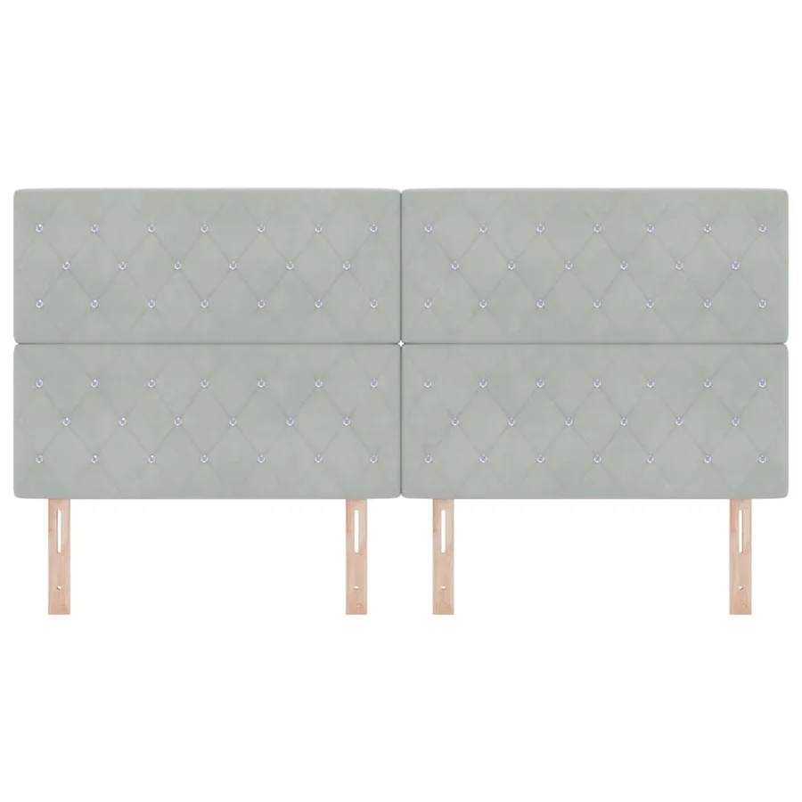 Tête de lit LED avec bandes LED Gris clair 200 cm Velours - 5