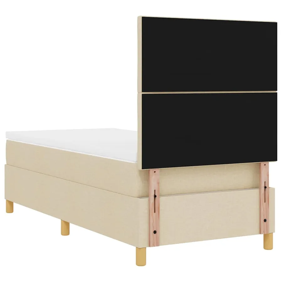 Lit à ressort LED avec tête de lit Crème 100 x 200 cm tissu - 10