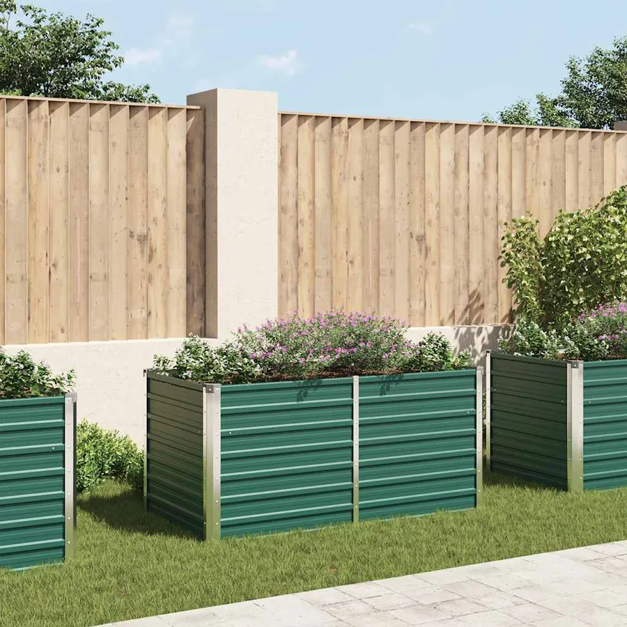 Jardinière 160 x 80 x 77 cm Acier galvanisé Vert